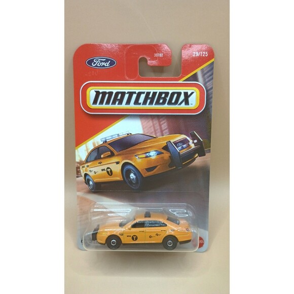 2025 Matchbox #29 Ford Police Interceptor YELLOW | NYC TAXI | FSC - Picture 1 of 6
